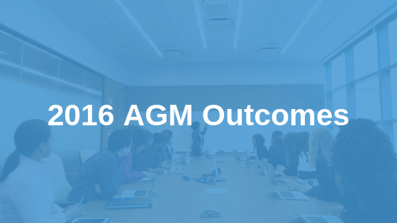 Annual General Meeting (AGM) 2016 Outomces